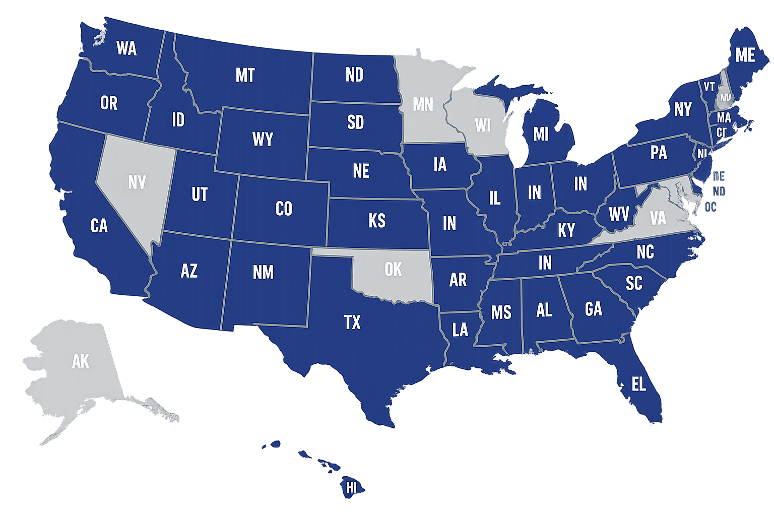 Map showing where CUVM has clients